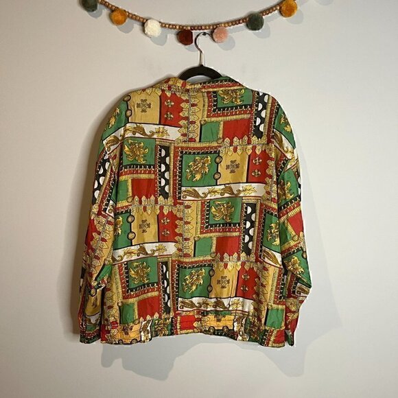 Vintage colorful silk jacket - Picture 4 of 4